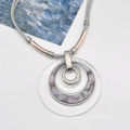 Модный диск пустые простая нержавеющая сталь и прозрачное акриловое ожерелье.